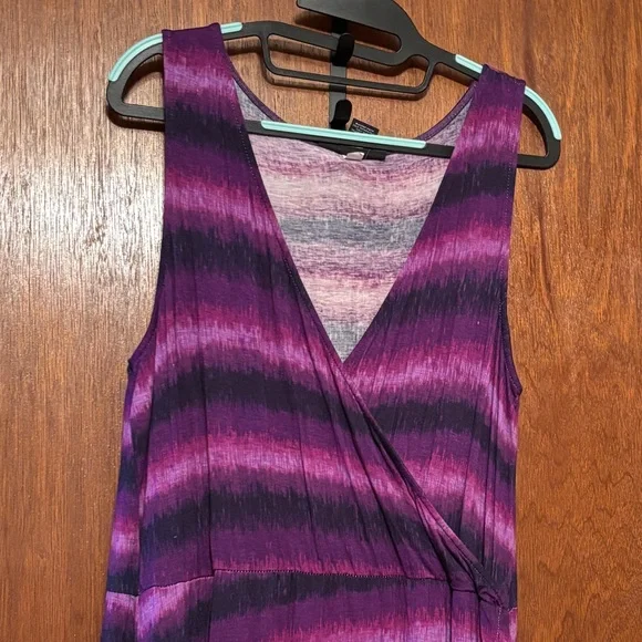 Lane Bryant Purple striped tank hi lo maxi dress plus size 14/16 - Picture 1 of 8